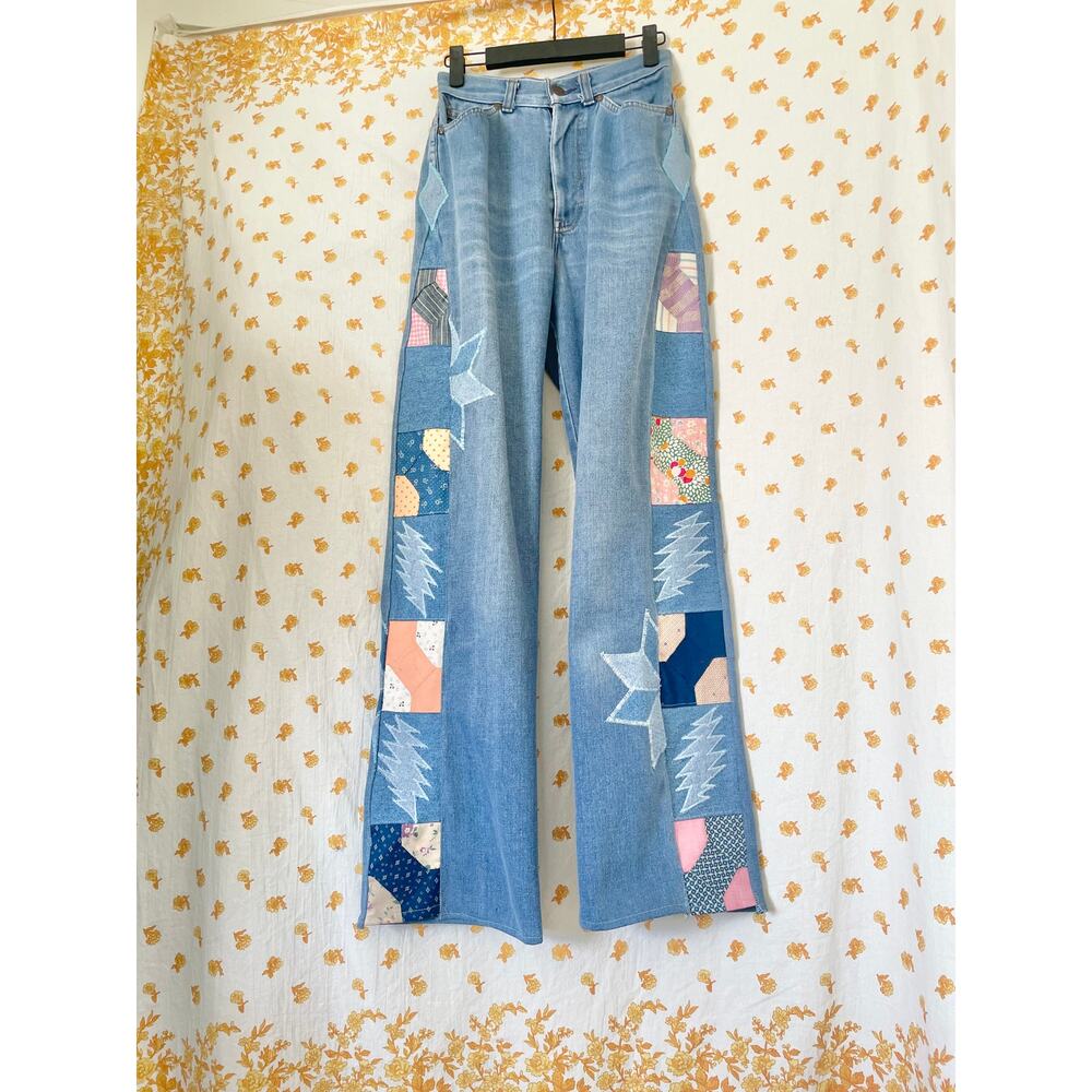 Upcycled Vintage Levi’s Orange Tab Patchwork Jeans Grateful Dead Inspired - Picture 2 of 11